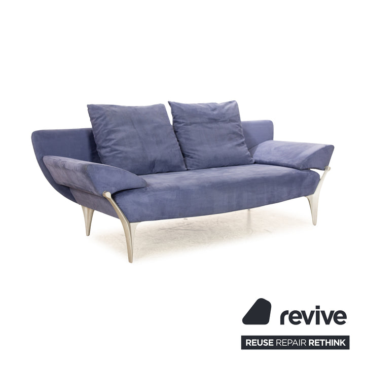 Rolf Benz 1600 Stoff Zweisitzer Blau manuelle Funktion Sofa Couch
