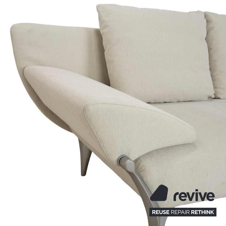 Rolf Benz 1600 Stoff Zweisitzer Creme Mint manuelle Funktion Sofa Couch