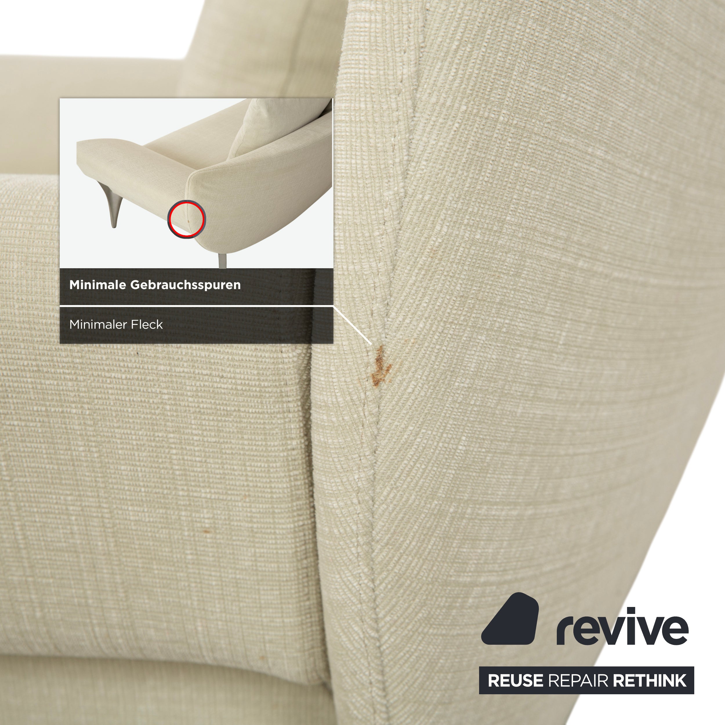 Rolf Benz 1600 Stoff Zweisitzer Creme Mint manuelle Funktion Sofa Couch