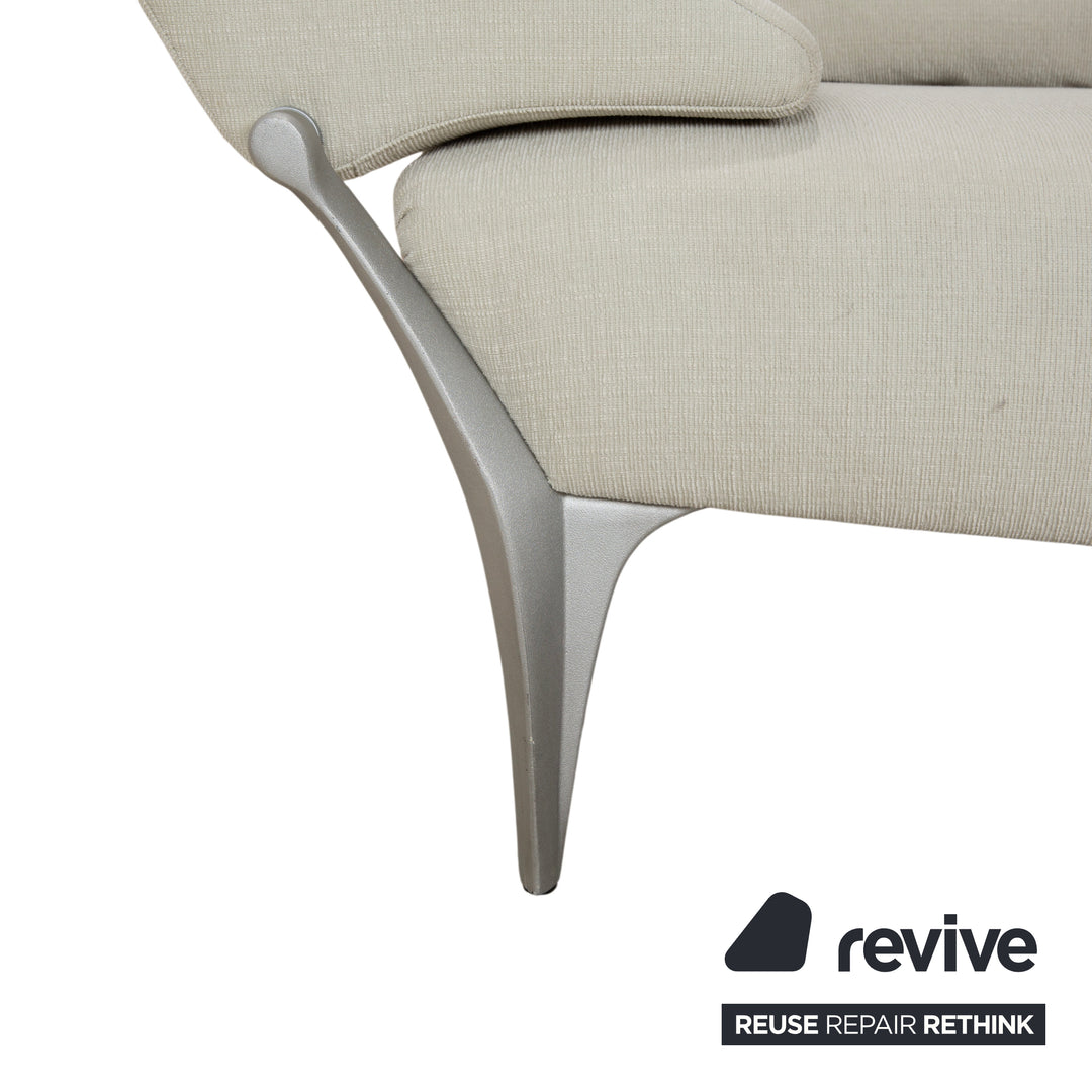 Rolf Benz 1600 Stoff Zweisitzer Creme Mint manuelle Funktion Sofa Couch