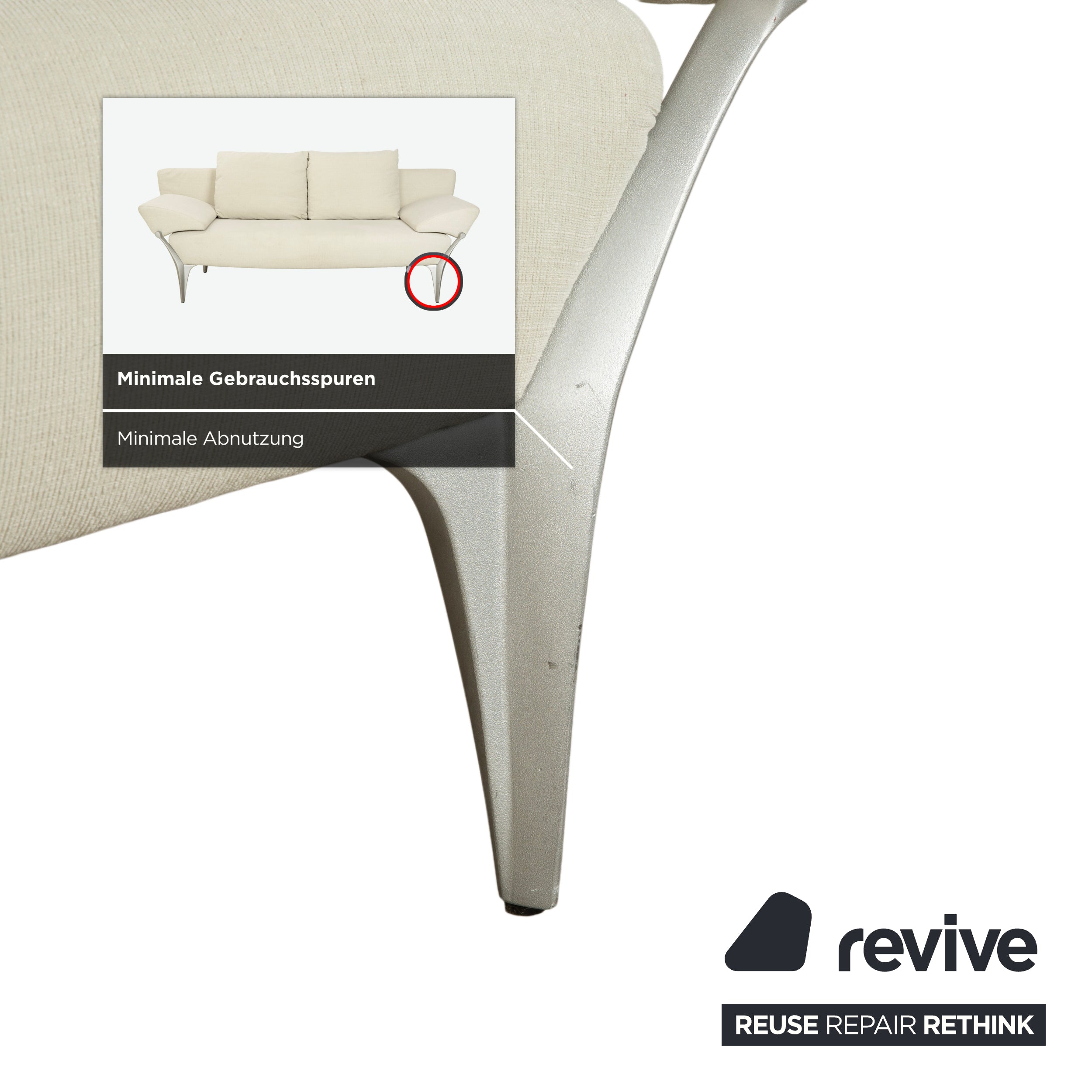 Rolf Benz 1600 Stoff Zweisitzer Creme Mint manuelle Funktion Sofa Couch