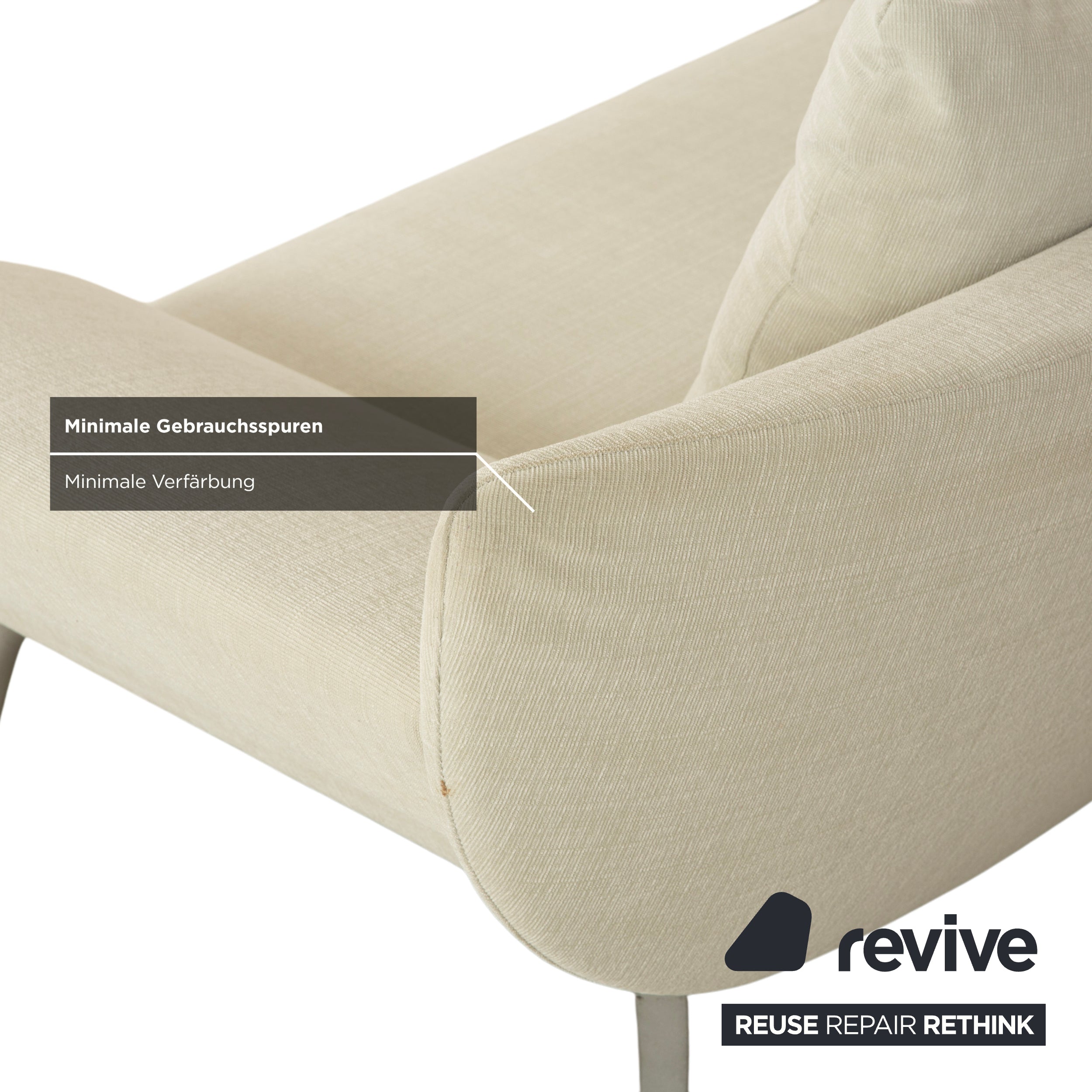 Rolf Benz 1600 Stoff Zweisitzer Creme Mint manuelle Funktion Sofa Couch