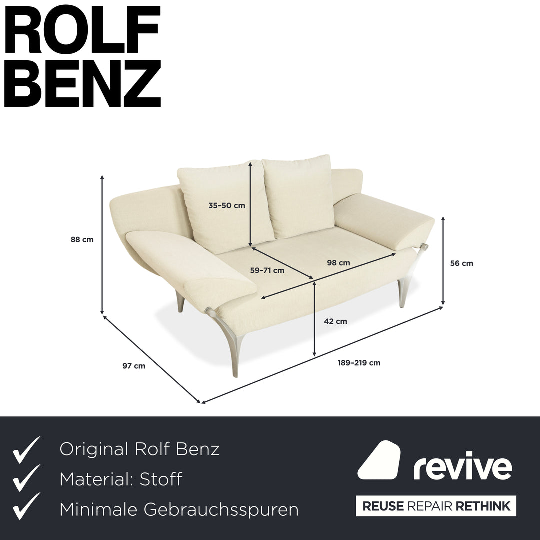 Rolf Benz 1600 Stoff Zweisitzer Creme Mint manuelle Funktion Sofa Couch