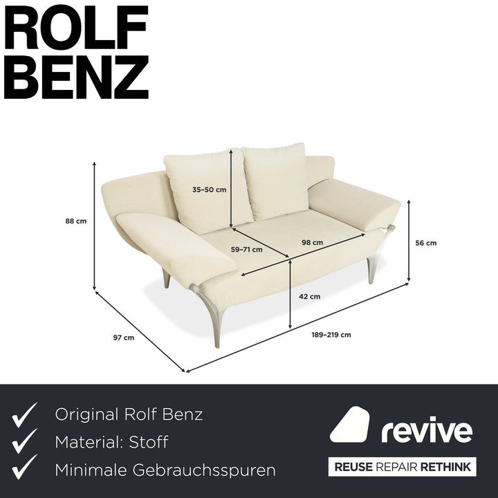 Rolf Benz 1600 Stoff Zweisitzer Creme Mint manuelle Funktion Sofa Couch