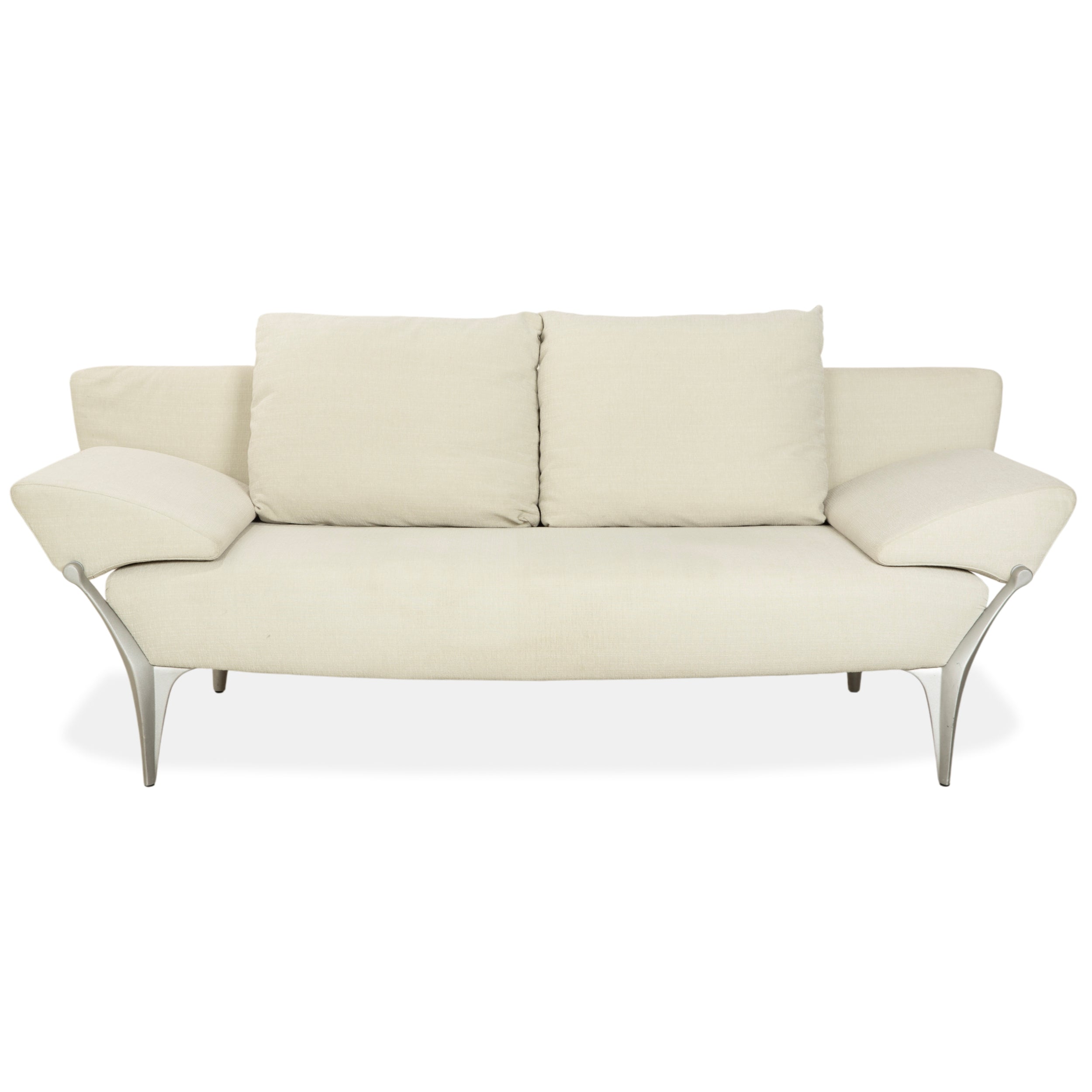 Rolf Benz 1600 Stoff Zweisitzer Creme Mint manuelle Funktion Sofa Couch