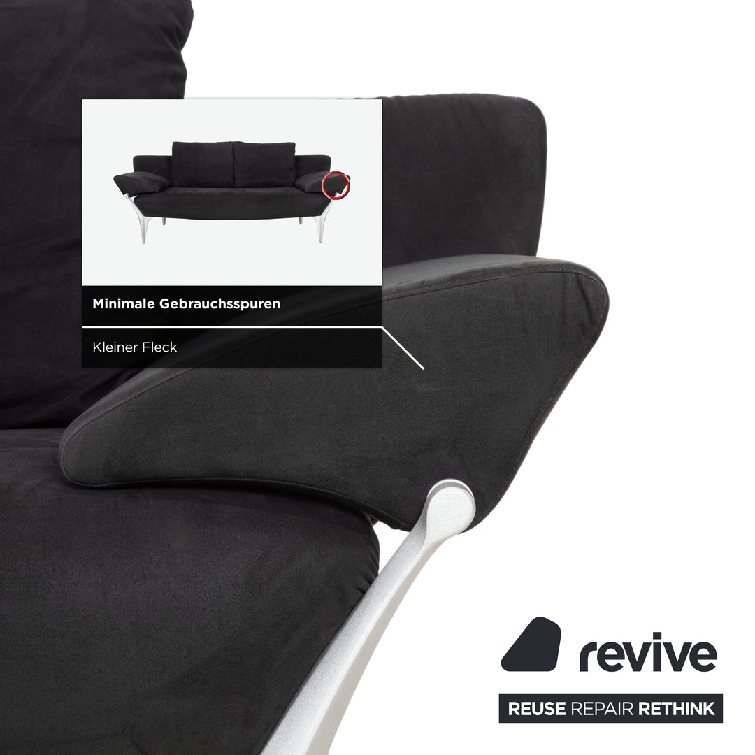 Rolf Benz 1600 Stoff Zweisitzer Schwarz manuelle Funktion Sofa Couch