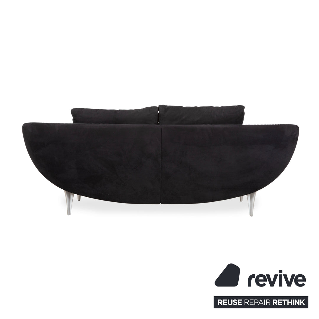 Rolf Benz 1600 Stoff Zweisitzer Schwarz manuelle Funktion Sofa Couch