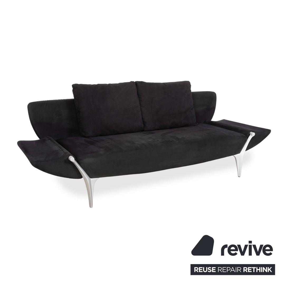 Rolf Benz 1600 Stoff Zweisitzer Schwarz manuelle Funktion Sofa Couch