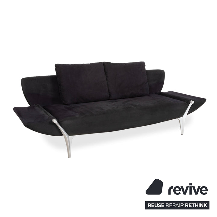 Rolf Benz 1600 Stoff Zweisitzer Schwarz manuelle Funktion Sofa Couch