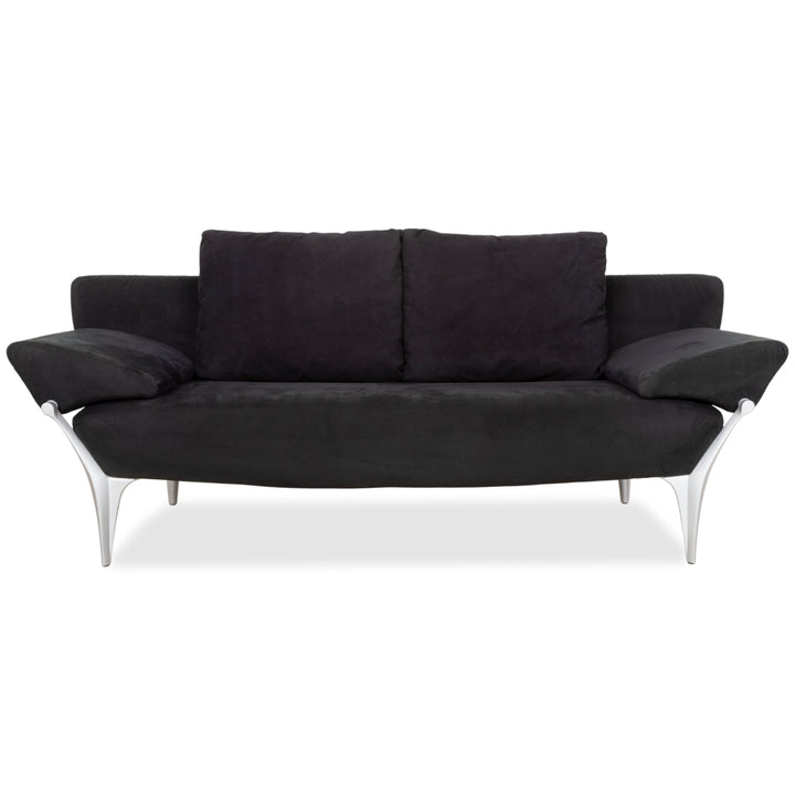 Rolf Benz 1600 Stoff Zweisitzer Schwarz manuelle Funktion Sofa Couch