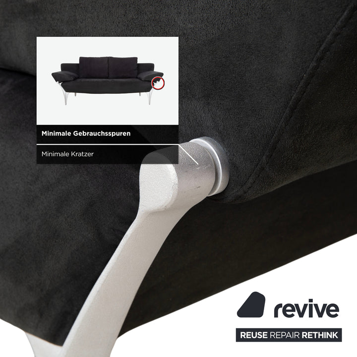 Rolf Benz 1600 Stoff Zweisitzer Schwarz manuelle Funktion Sofa Couch