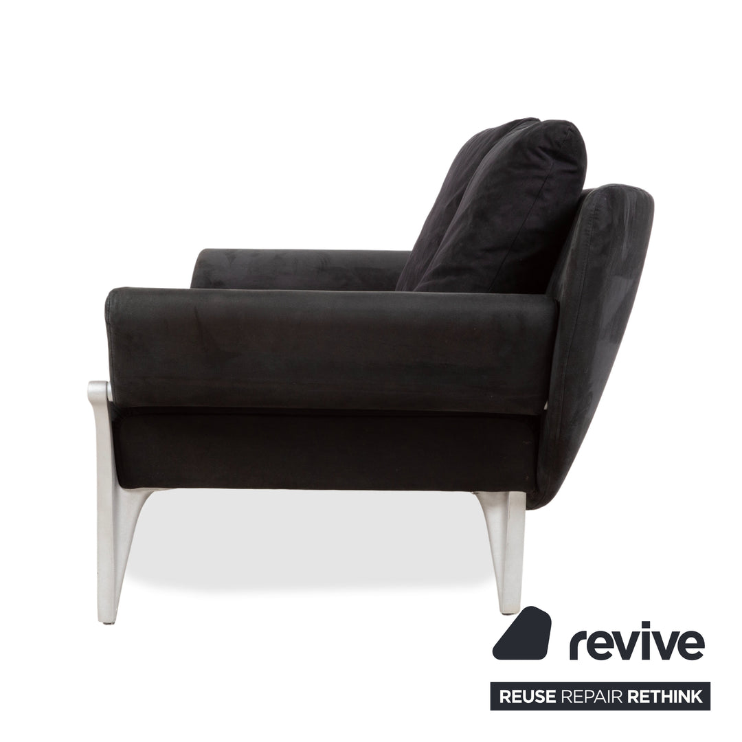 Rolf Benz 1600 Stoff Zweisitzer Schwarz manuelle Funktion Sofa Couch
