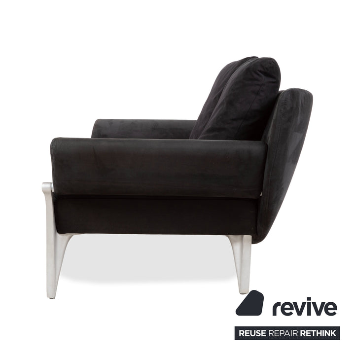 Rolf Benz 1600 Stoff Zweisitzer Schwarz manuelle Funktion Sofa Couch