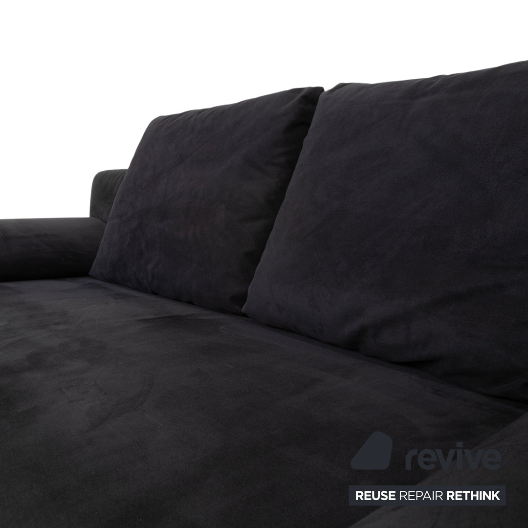 Rolf Benz 1600 Stoff Zweisitzer Schwarz manuelle Funktion Sofa Couch