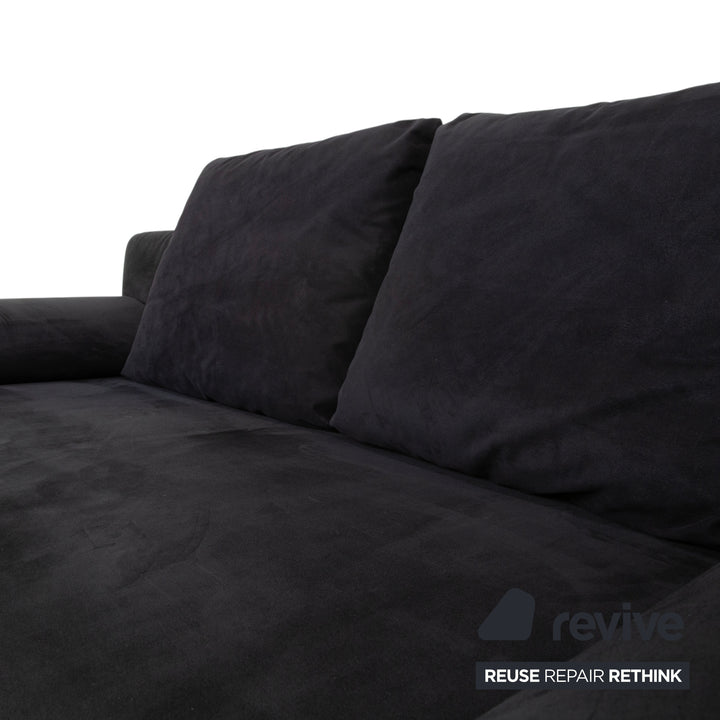Rolf Benz 1600 Stoff Zweisitzer Schwarz manuelle Funktion Sofa Couch