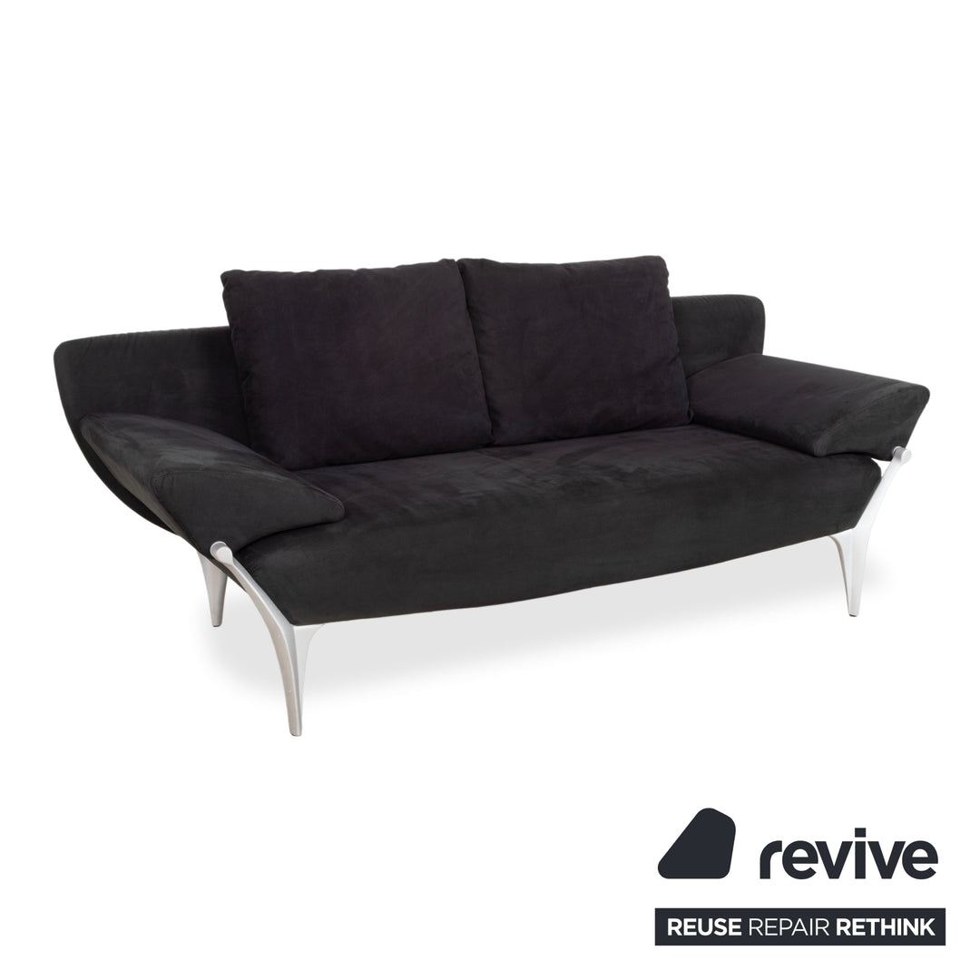 Rolf Benz 1600 Stoff Zweisitzer Schwarz manuelle Funktion Sofa Couch