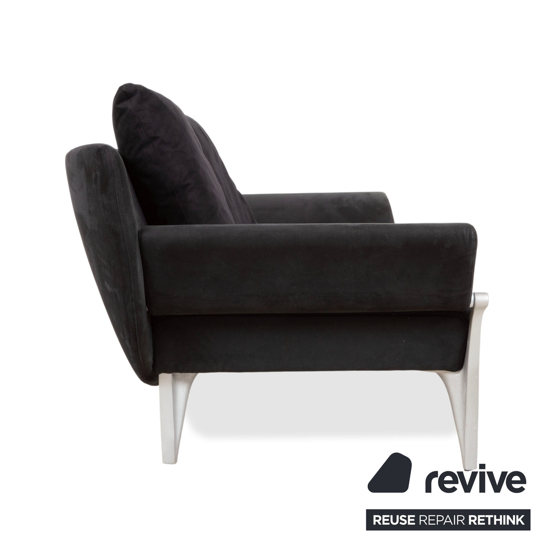 Rolf Benz 1600 Stoff Zweisitzer Schwarz manuelle Funktion Sofa Couch