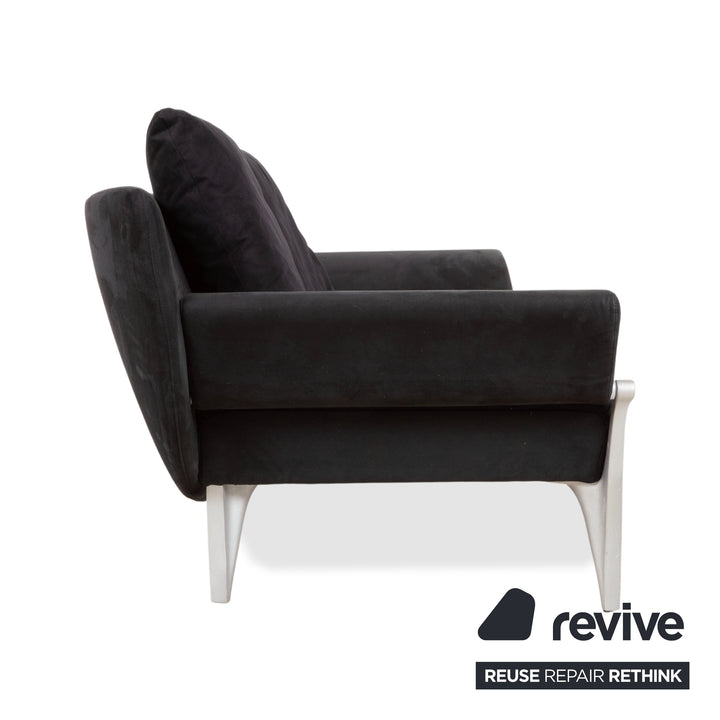 Rolf Benz 1600 Stoff Zweisitzer Schwarz manuelle Funktion Sofa Couch