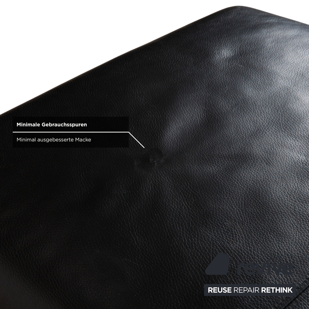 Canapé ottoman deux places Rolf Benz 1600 noir à commande manuelle