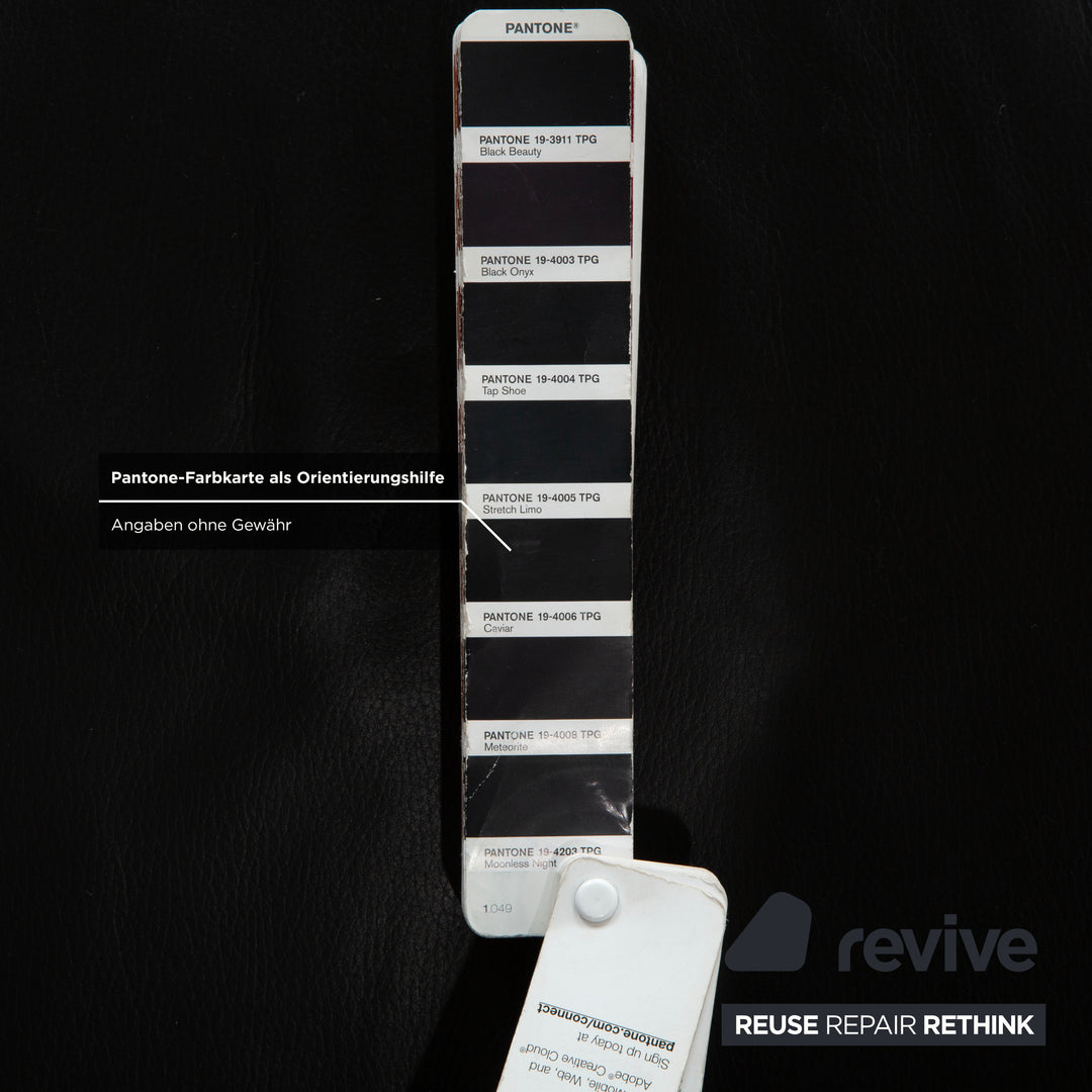 Canapé ottoman deux places Rolf Benz 1600 noir à commande manuelle