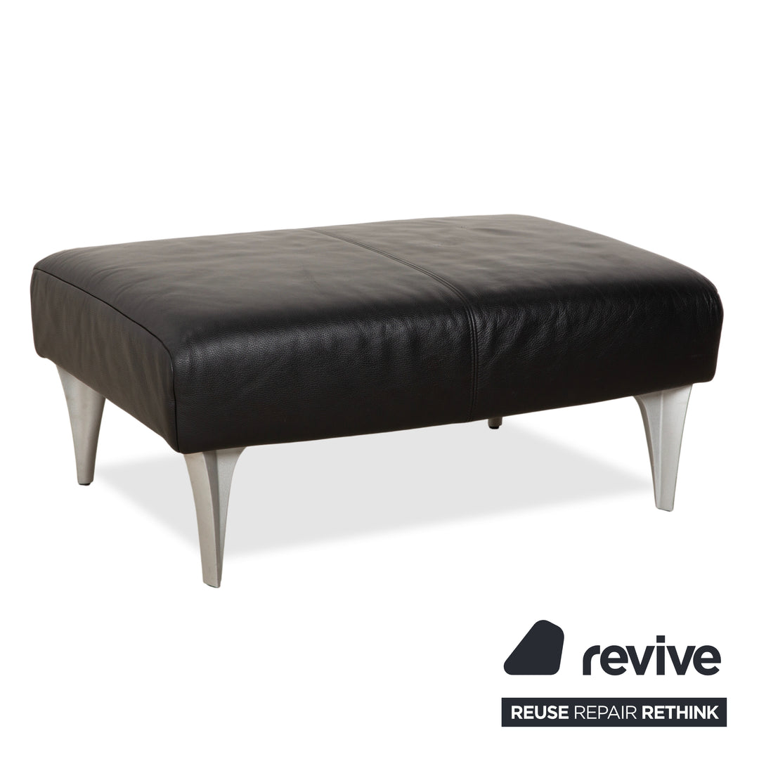 Rolf Benz 1600 Two-Seater Ottoman Sofa Black Manual Function