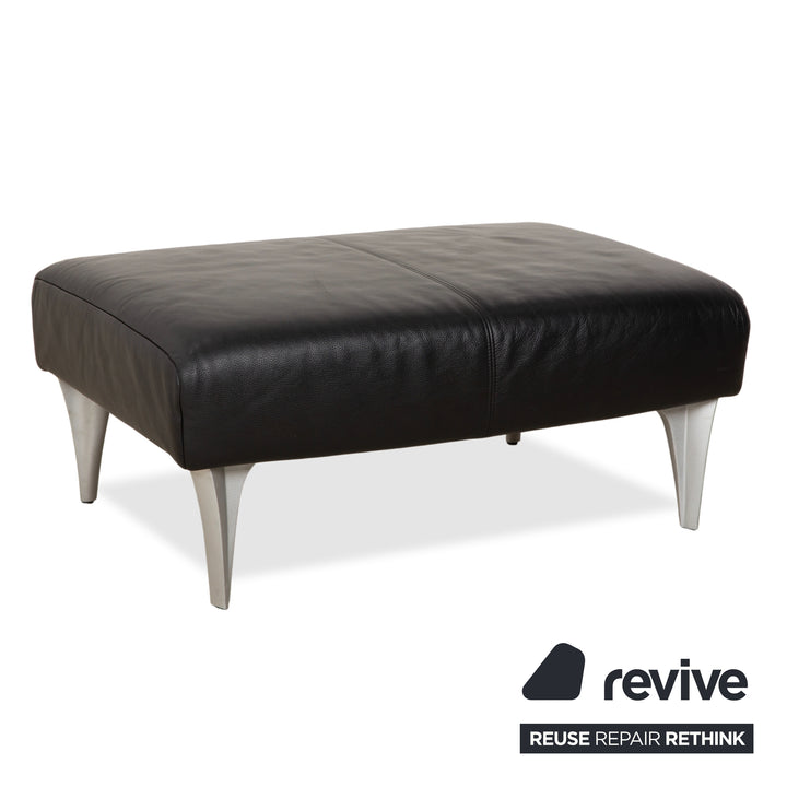 Rolf Benz 1600 Two-Seater Ottoman Sofa Black Manual Function