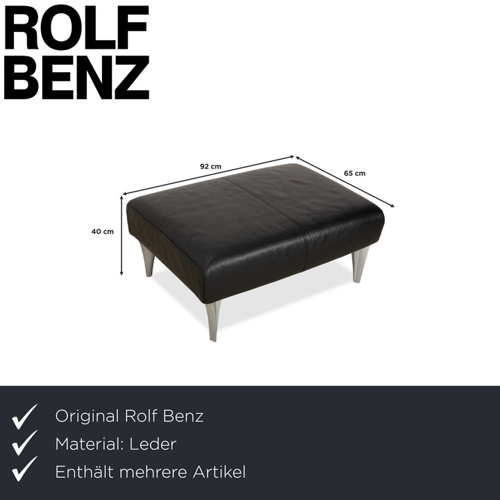 Canapé ottoman deux places Rolf Benz 1600 noir à commande manuelle