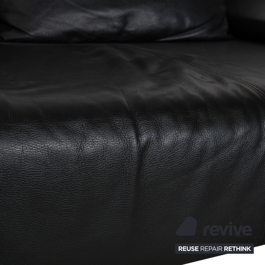 Rolf Benz 1600 Zweisitzer Sofa Schwarz manuelle Funktion