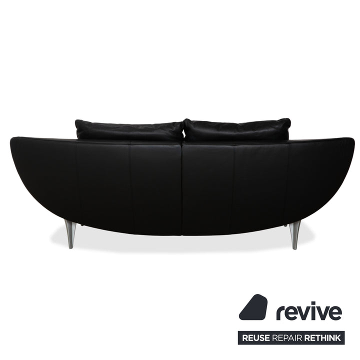 Canapé deux places Rolf Benz 1600 noir à commande manuelle