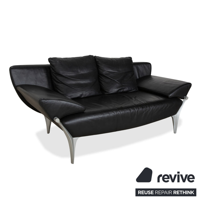 Rolf Benz 1600 Zweisitzer Sofa Schwarz manuelle Funktion