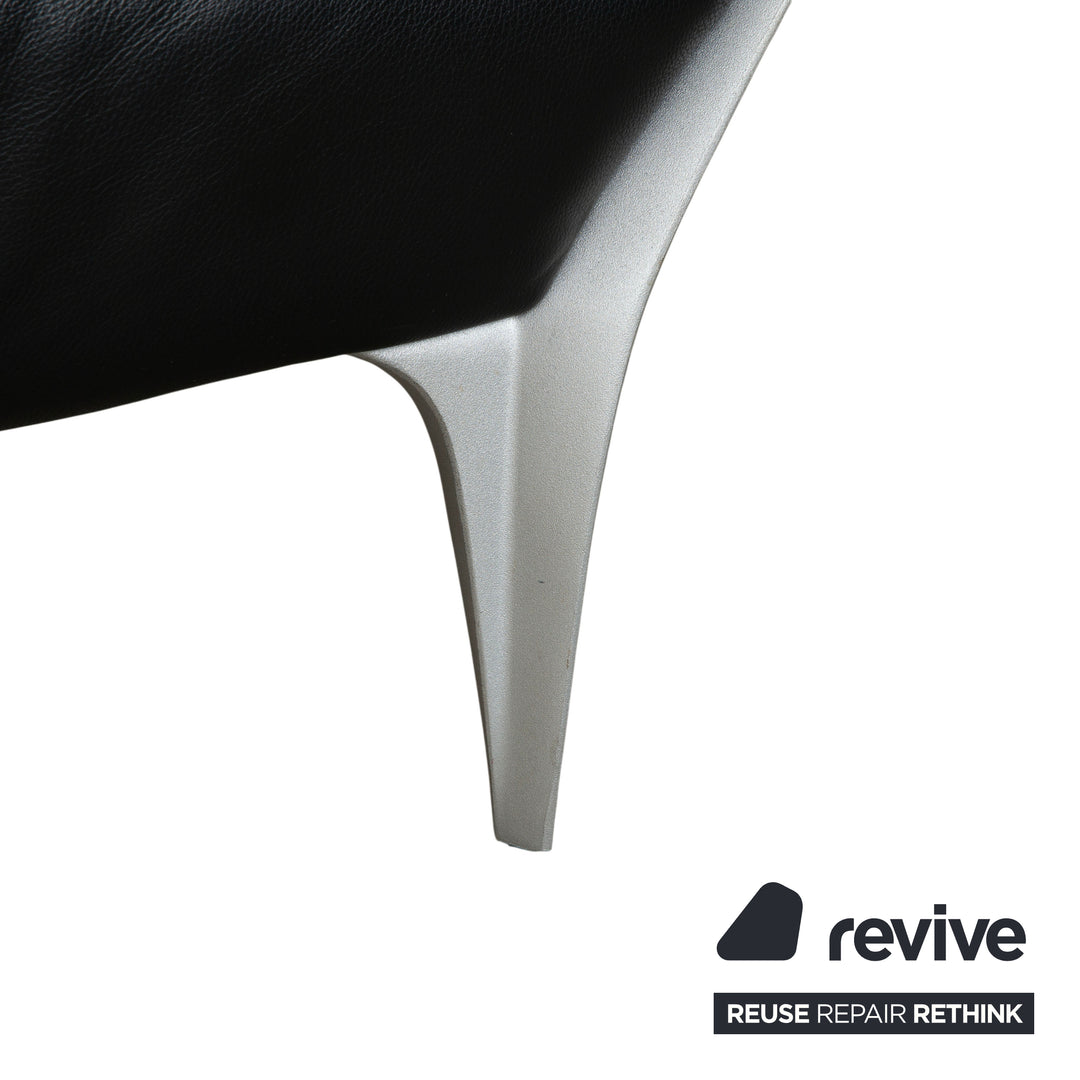 Canapé deux places Rolf Benz 1600 noir à commande manuelle