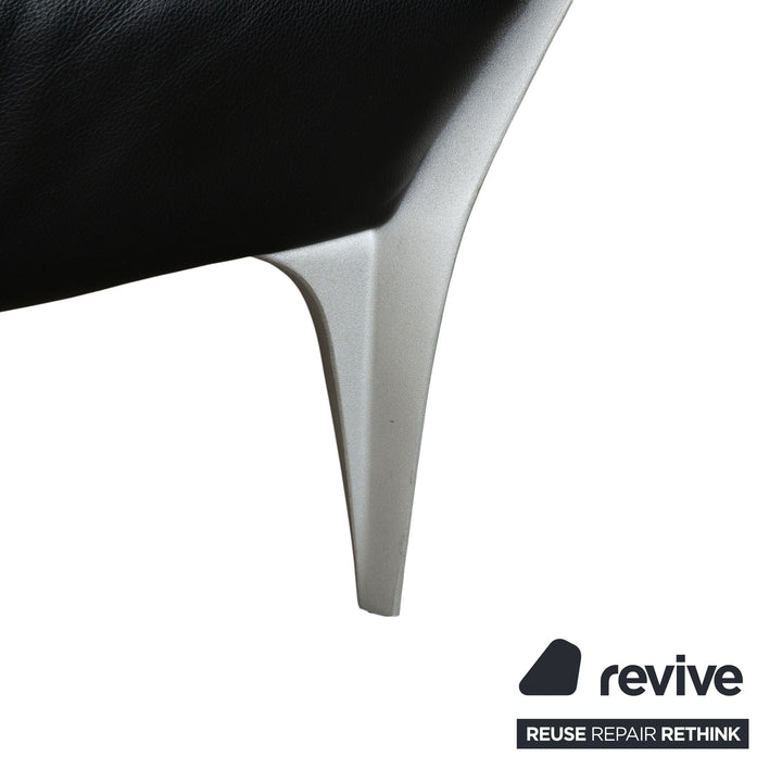 Canapé deux places Rolf Benz 1600 noir à commande manuelle