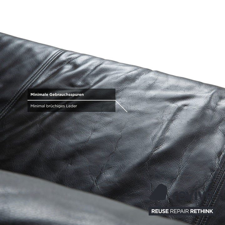 Rolf Benz 1600 Zweisitzer Sofa Schwarz manuelle Funktion