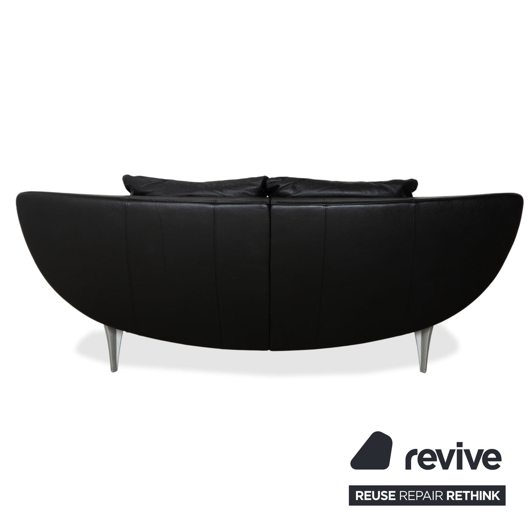 Rolf Benz 1600 Zweisitzer Sofa Schwarz manuelle Funktion