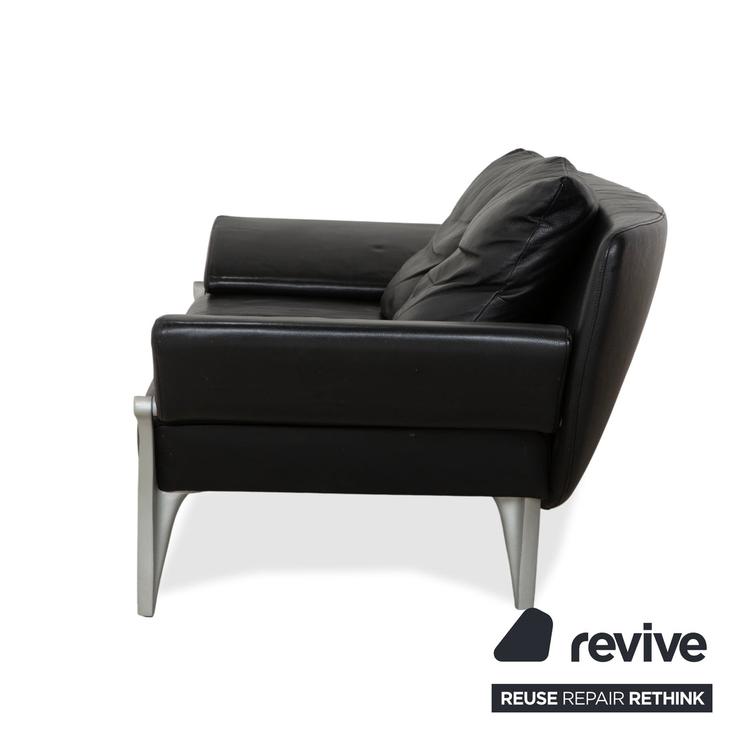 Canapé deux places Rolf Benz 1600 noir à commande manuelle