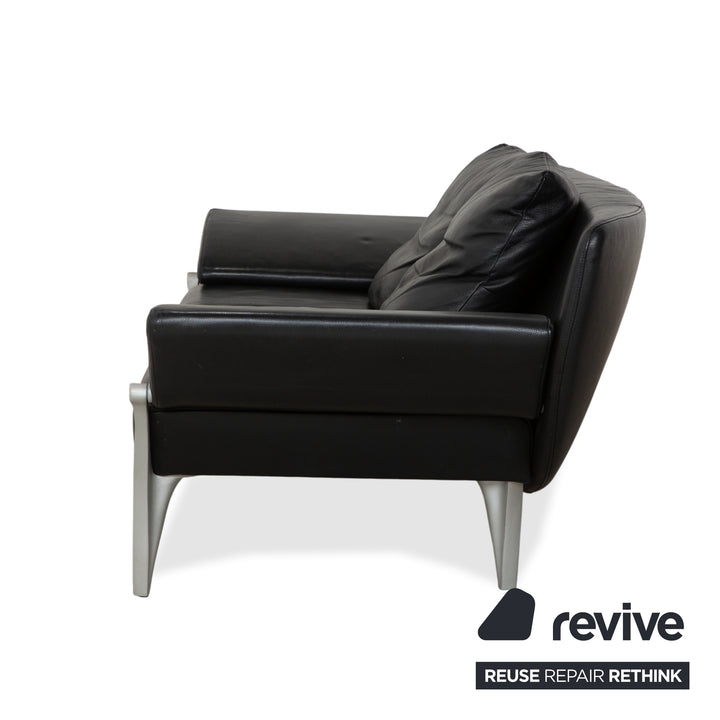 Canapé deux places Rolf Benz 1600 noir à commande manuelle