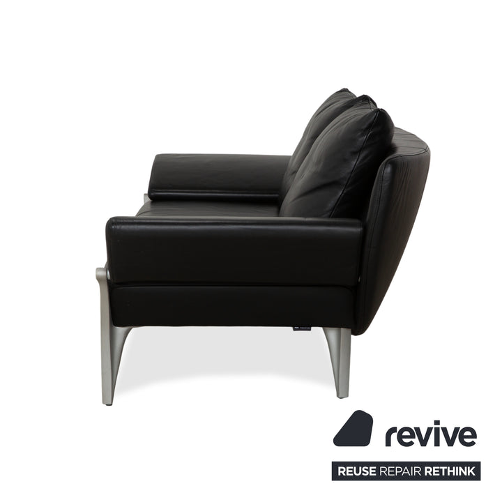 Canapé deux places Rolf Benz 1600 noir à commande manuelle