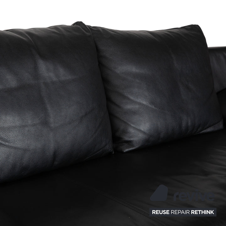 Canapé deux places Rolf Benz 1600 noir à commande manuelle