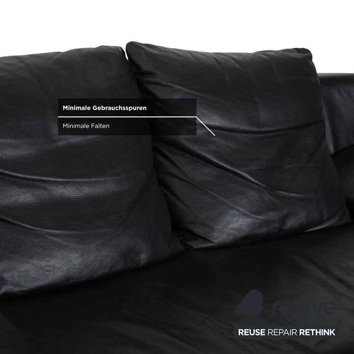 Rolf Benz 1600 Zweisitzer Sofa Schwarz manuelle Funktion