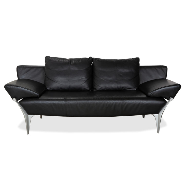 Canapé deux places Rolf Benz 1600 noir à commande manuelle