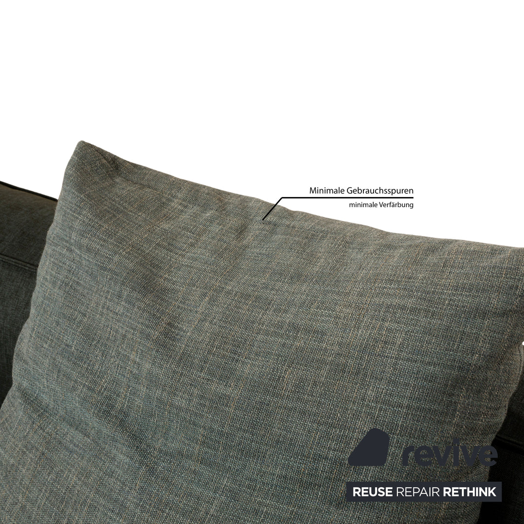 Rolf Benz 175 fabric corner sofa green chaise longue left sofa couch