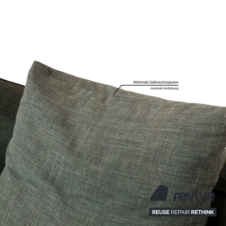 Rolf Benz 175 fabric corner sofa green chaise longue left sofa couch