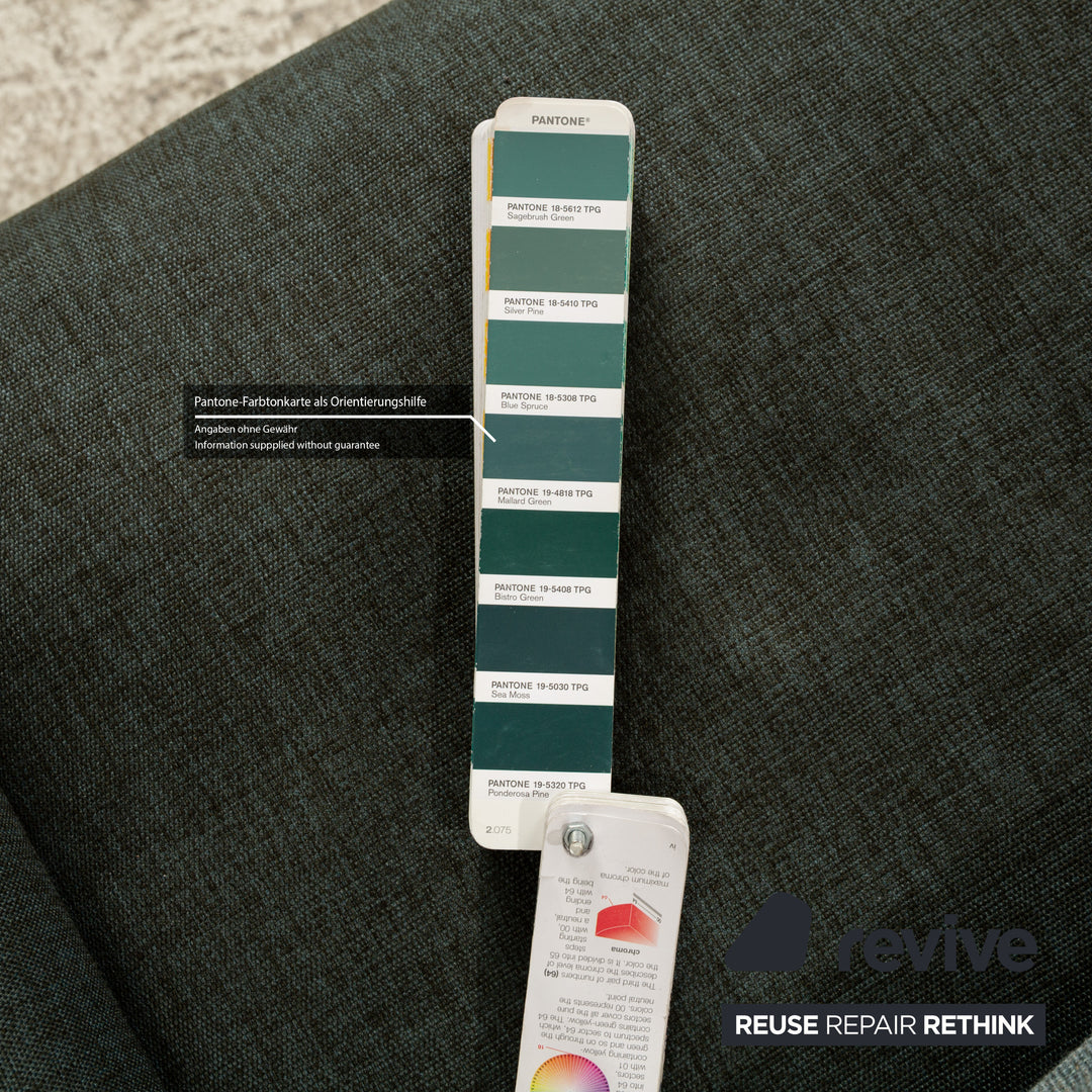 Rolf Benz 175 fabric corner sofa green chaise longue left sofa couch