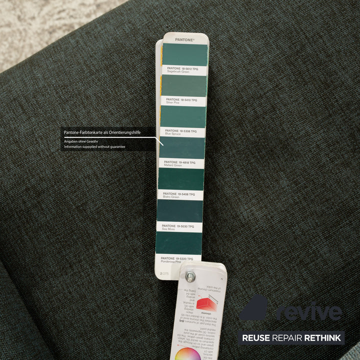 Rolf Benz 175 fabric corner sofa green chaise longue left sofa couch