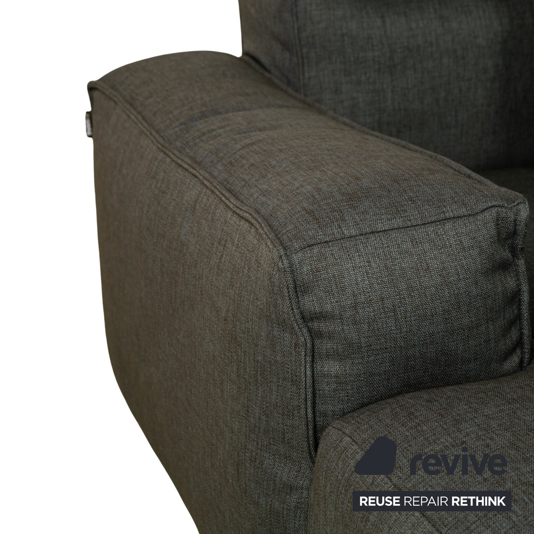 Rolf Benz 175 fabric corner sofa green chaise longue left sofa couch