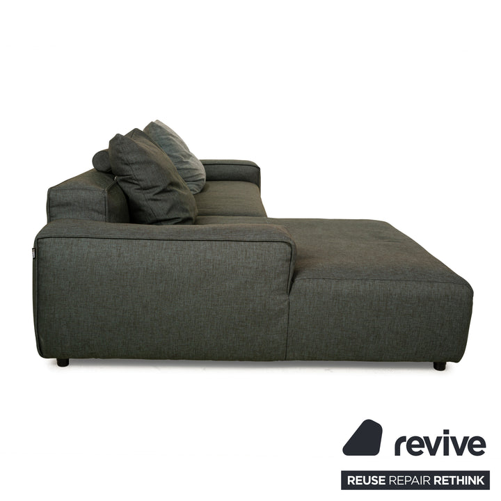 Rolf Benz 175 fabric corner sofa green chaise longue left sofa couch