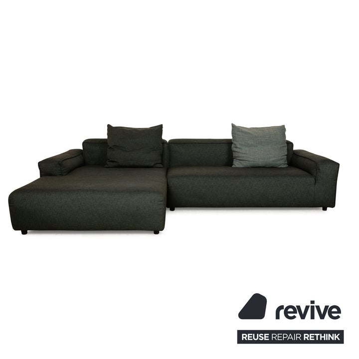 Rolf Benz 175 fabric corner sofa green chaise longue left sofa couch