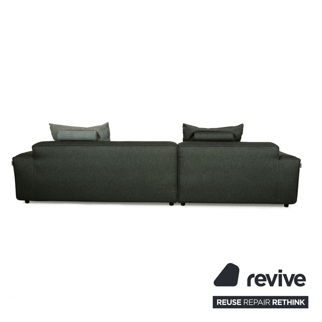 Rolf Benz 175 fabric corner sofa green chaise longue left sofa couch