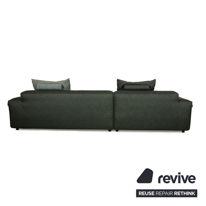 Rolf Benz 175 fabric corner sofa green chaise longue left sofa couch