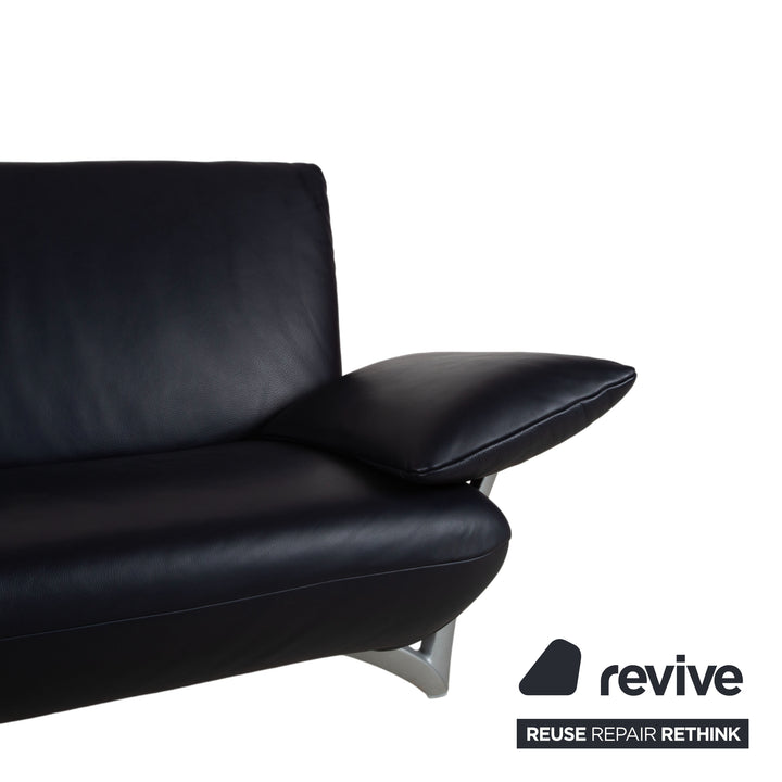 Rolf Benz 1900 Leder Dreisitzer Blau Sofa Couch